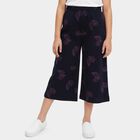 Girls' Navy Blue Regular Fit Floral Capri, नेवी ब्लू, small