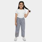 Girls' Muted Steel Grey Relaxed Fit Floral Embroidered Jeans, Light Grey, small