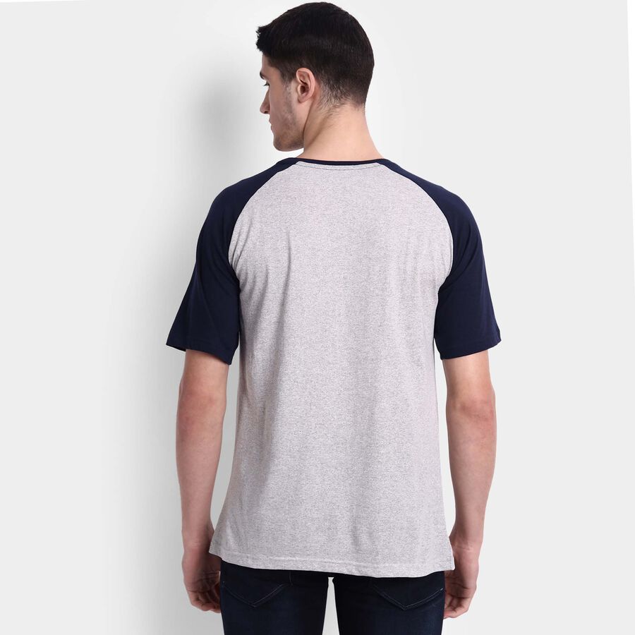 Cut N Sew Round Neck T-Shirt, Melange Mid Grey, large image number null