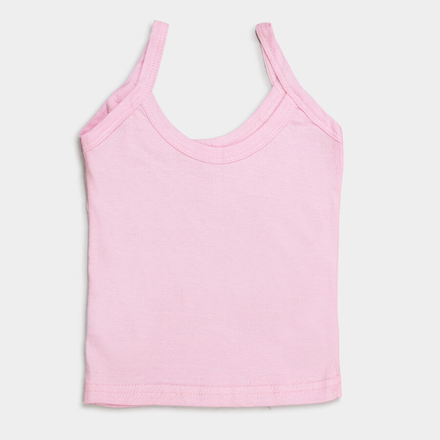 Girls Cotton Solid Vest, Light Pink, large image number null