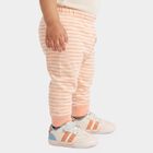 Infants' Peach Jogger Fit Striped Pyjama, पीच, small