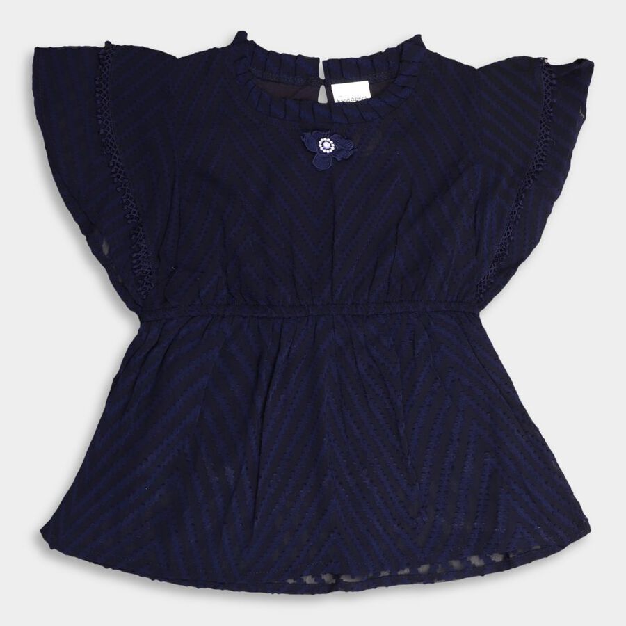 Girls' T-Shirt, Navy Blue, large image number null