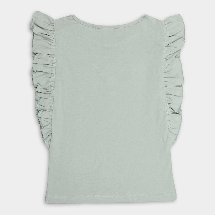 Girls' 100% Cotton T-Shirt, Light Green, large