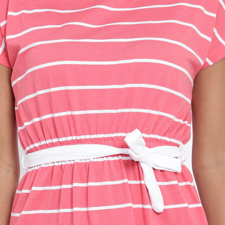 Stripes Dress, Coral, large image number null