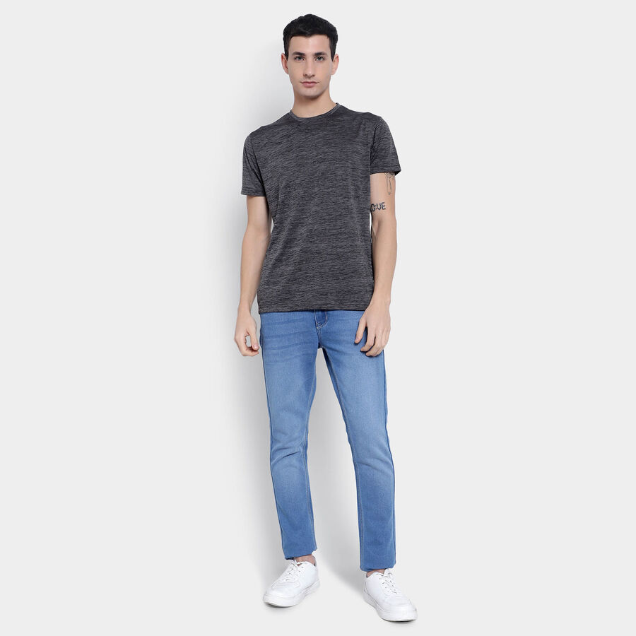 Solid Round Neck T-Shirt, Black, large image number null