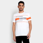 Cut & Sew Round Neck T-Shirt, White, small image number null