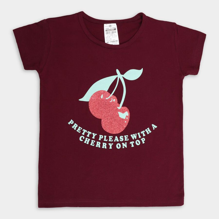 Girls' T-Shirt, Wine, large image number null