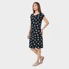 Women's Navy Blue Round Neck T-Shirt Style Nighty, नेवी ब्लू, small
