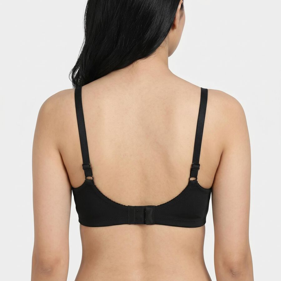 Women's Black Regular T-Shirt Bra, काला, large