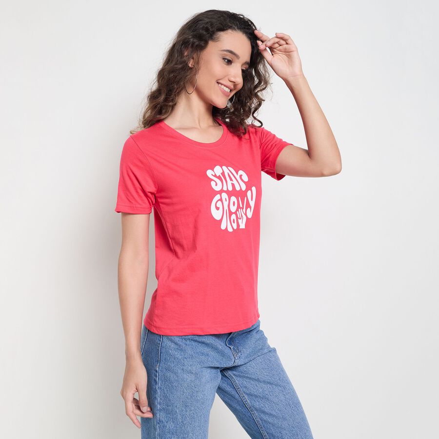 Ladies' Round Neck T-Shirt, Coral, large image number null