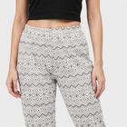 Women's Brown Straight Fit Geometric Printed Lounge Pyjama, Brown, small