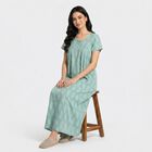 Women's Mint Green Round Neck Maxi / Gown Nighty, हल्का हरा, small