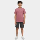 Boys' Pink Cotton Blend Round Neck Casual T-Shirt, गुलाबी, small
