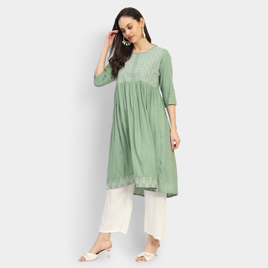 Ladies' Kurta Pyjama Set, Light Green, large image number null