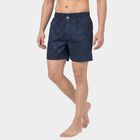 Men's Navy Blue Relaxed Fit Printed Boxers, गहरा नीला, small