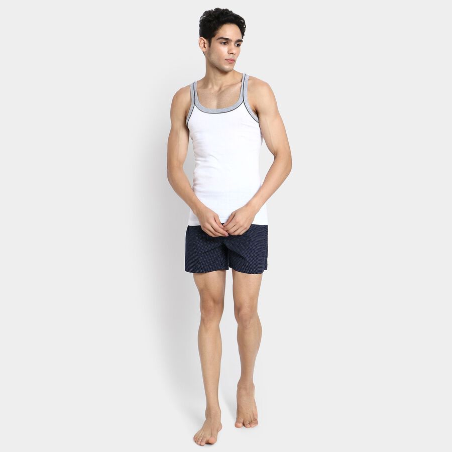 Men's 100% Cotton Boxers, Navy Blue, large image number null