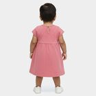 Infants' Pink Regular Fit Peter Pan Collar Cotton Frock, Light Pink, small