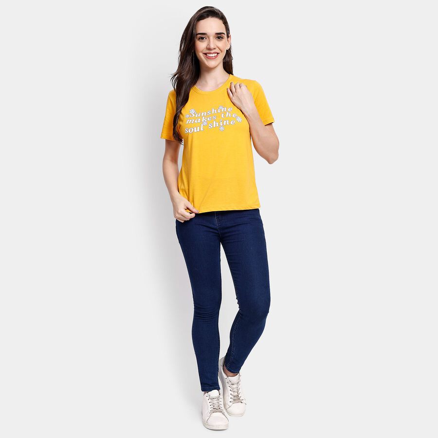Ladies' Round Neck T-Shirt, Mustard, large image number null