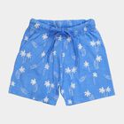 Boys' Blue Regular Fit Tropical Printed Bermuda Shorts, Light Blue, small