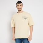 Men's 100% Cotton Round Neck Half Sleeves T-Shirt , एक्रू मिश्रित, small