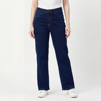 Women's Blue Skinny Fit Washed Jeans