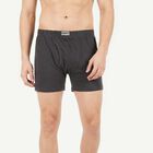 Men's Dark Grey Regular Fit Solid Trunks, गहरा ग्रे, small