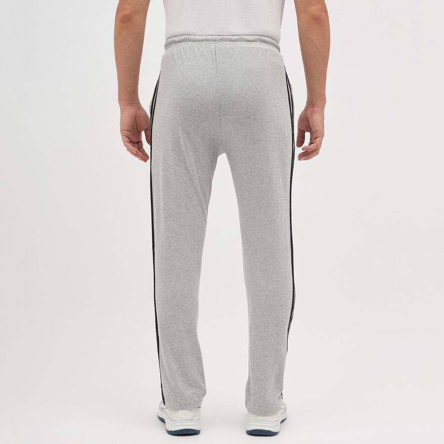 Men's Light Grey Slim Fit Side-Striped Track Pants, Melange Mid Grey, large image number null