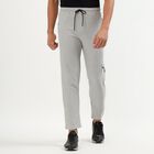 Men's Light Grey Textured Cotton Blend Jogger, मिश्रित हल्का ग्रे, small image number null