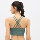 Ladies' Padded Sports Bra, Dark Green, small image number null