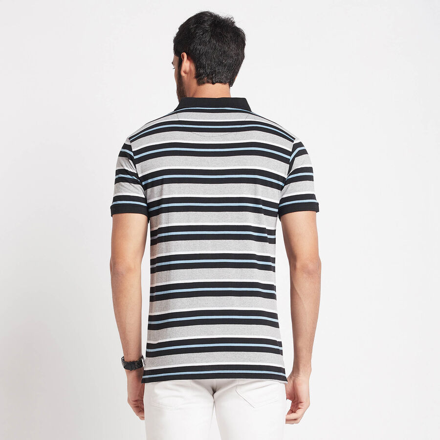 Stripes Polo Shirt, Melange Mid Grey, large image number null