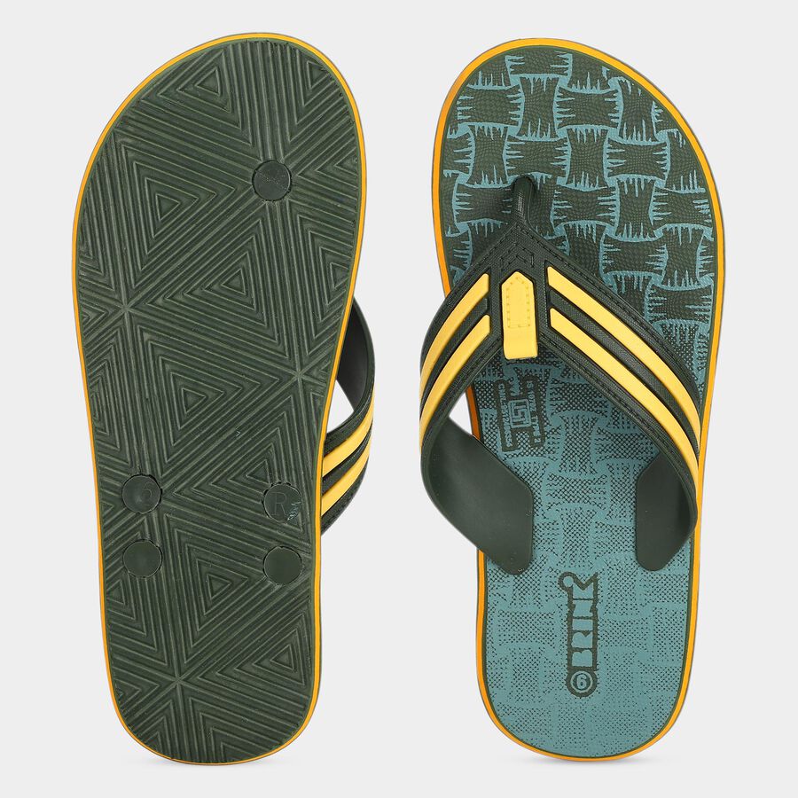 Men's Green Flip-Flops Slippers, Green, large