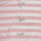 Girls Pink Round Neck Casual T-Shirt, Light Pink, small