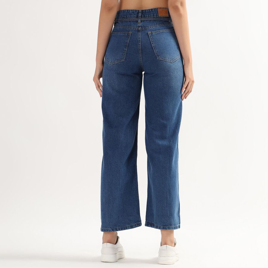 Ladies' 100% Cotton High Rise Jeans, Light Blue, large image number null