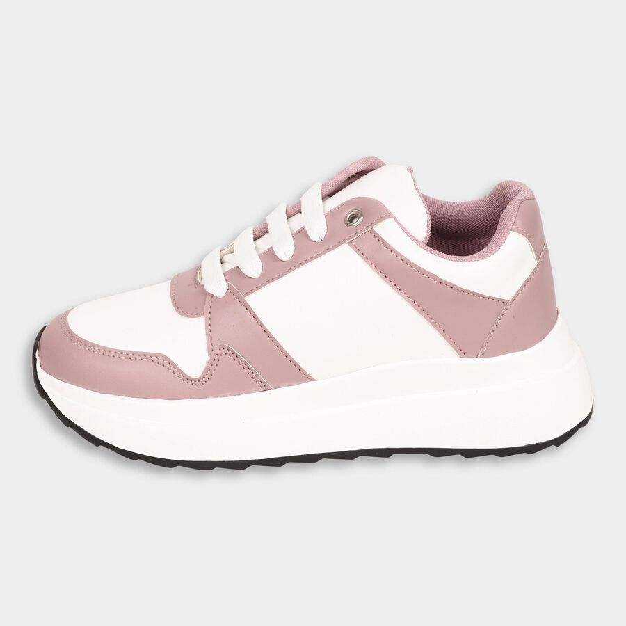 Ladies' Lace Up Shoes, Pink, large image number null