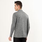 Men's Dark Grey Zip Neck Slim Fit Sweatshirt, Dark Grey, small image number null