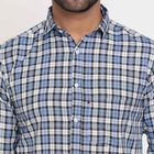 Checks Casual Shirt, मध्यम नीला, small image number null