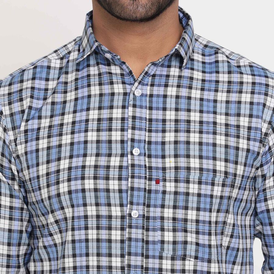 Checks Casual Shirt, मध्यम नीला, large image number null