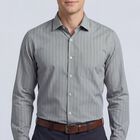 Men's Light Grey Spread Collar Formal Shirt, Light Grey, small