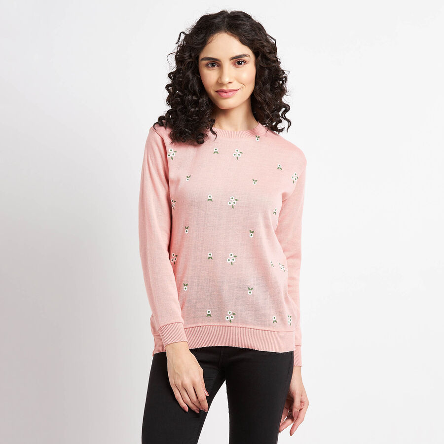 Printed Pullover, Pink, large image number null