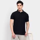 Men's Collared Half Sleeves T-Shirt, Navy Blue, small image number null