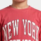 Boys Pink Crew Neck Regular T-Shirt, Pink, small