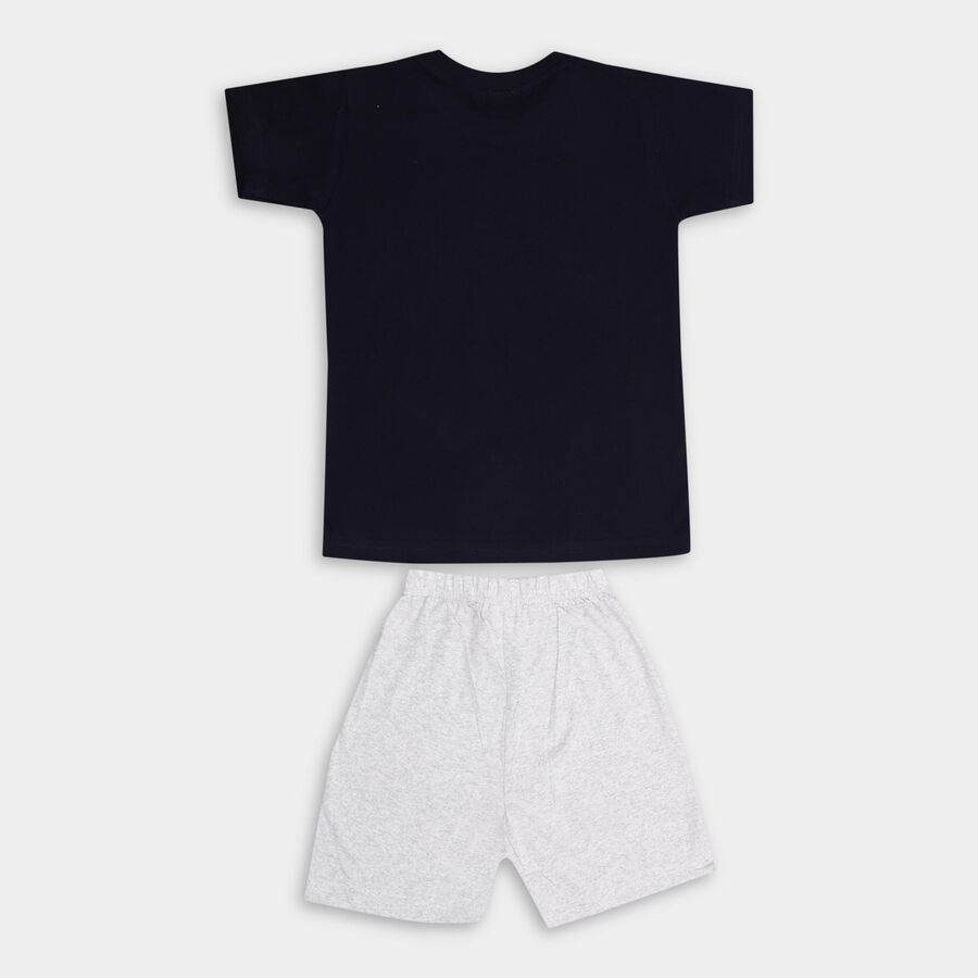 Boys' 100% Cotton Knit Baba Suit , Navy Blue, large image number null