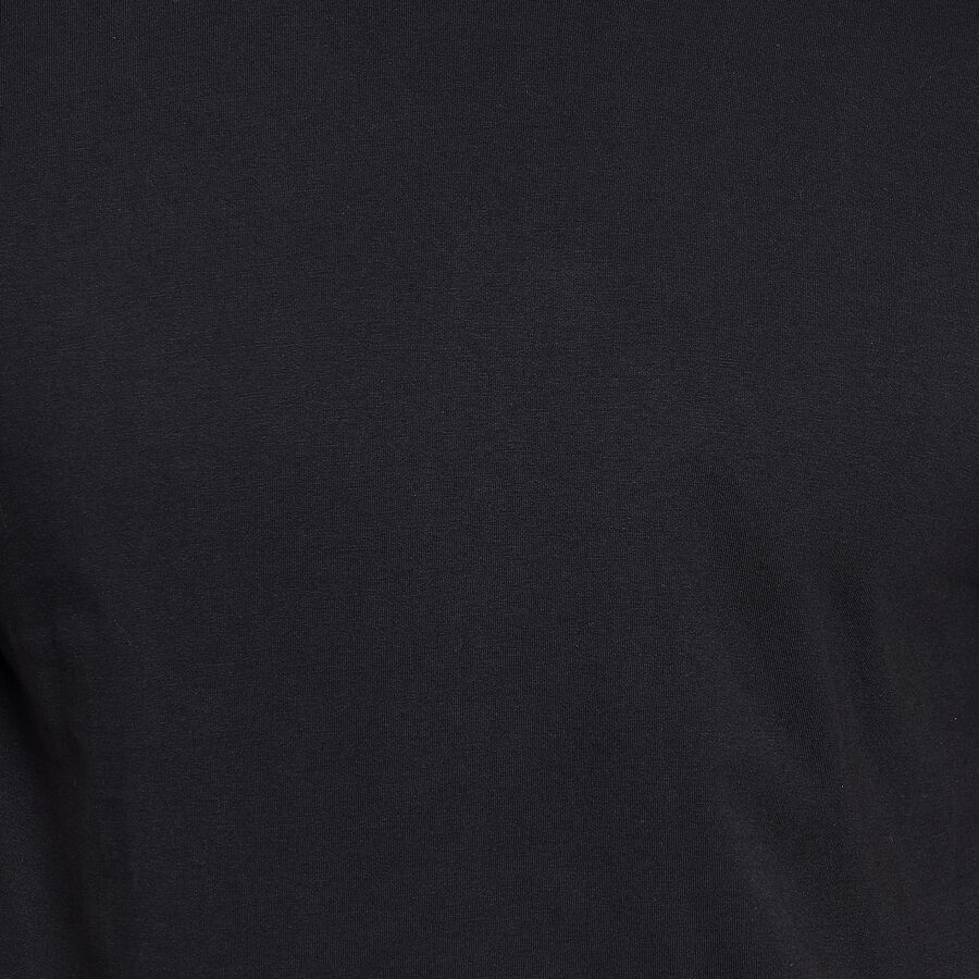 Men's 100% Cotton Round Neck Half Sleeves T-Shirt , Black, large image number null