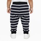 Infants Navy Blue Striped Cotton Dinosaur Print Pyjama, नेवी ब्लू, small image number null