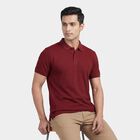 Men's Pink Polo Neck Classic Collared Half Sleeves T-Shirt, Light Pink, small