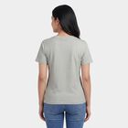 Women's Mint Green Round Neck Graphic T-Shirt, Light Green, small