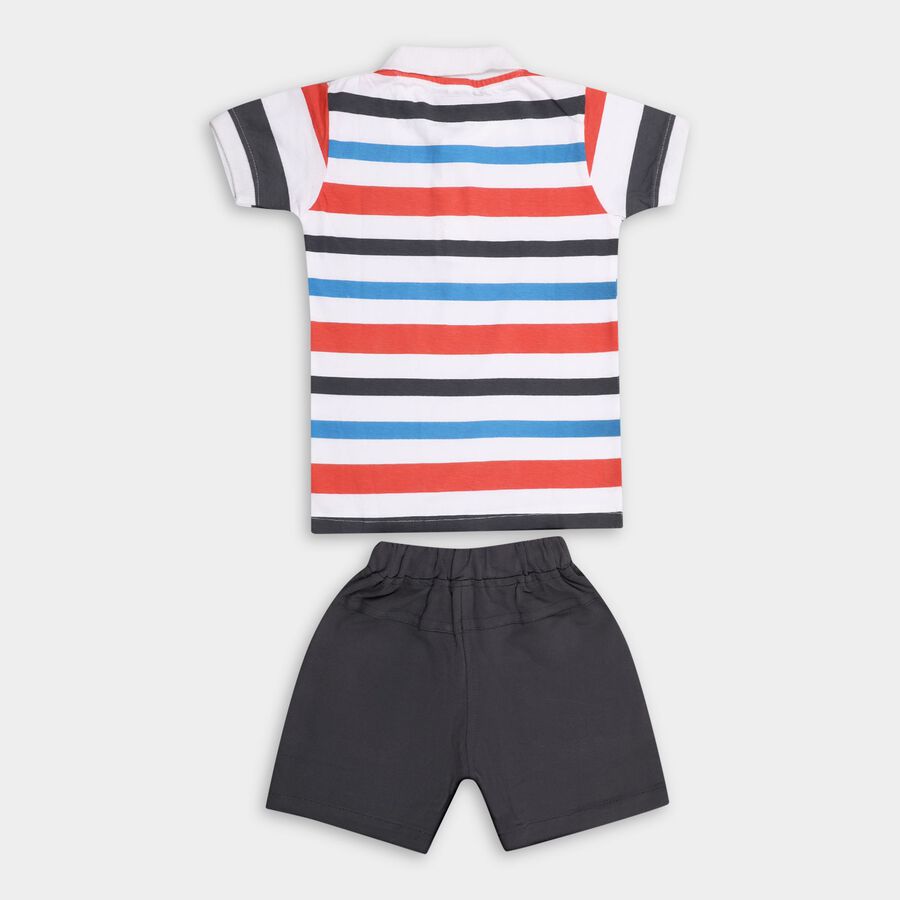 Boy's Cotton Knit Baba Suit, White, large image number null