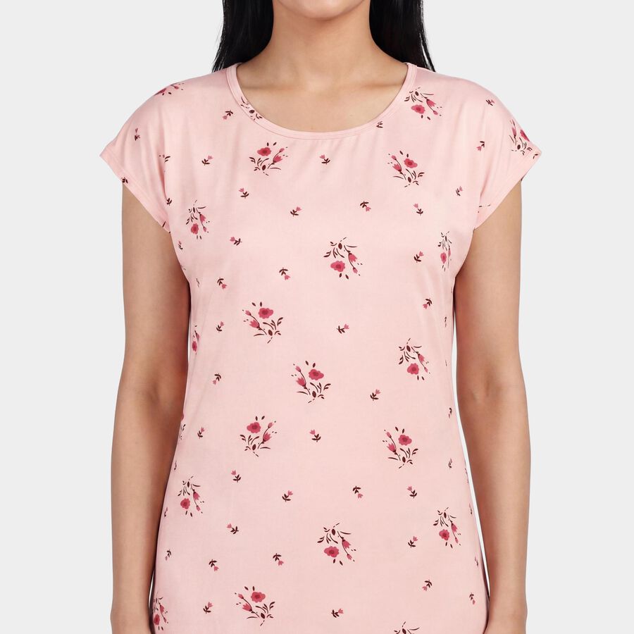 Women Light Pink Nighty, Light Pink, large