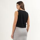 Women's Jet Black Classic Collar Casual Knot Front Shirt, Black, small