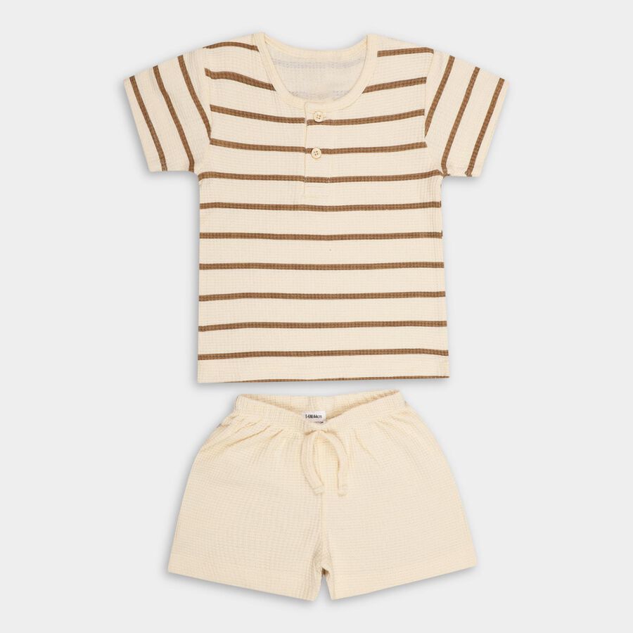 Infant Boys' 100% Cotton Baba Suit , Beige, large